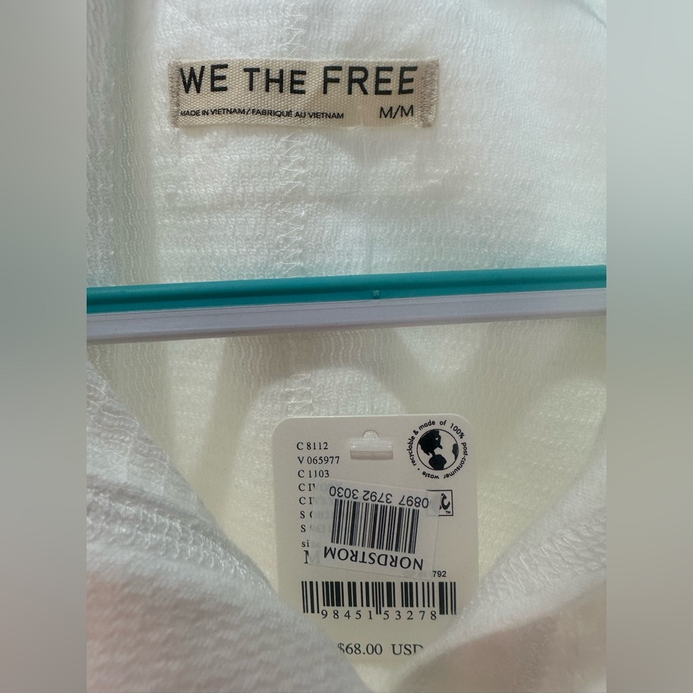 NWT We The Free White/Cream Cropped Polo Top Size Medium NEW - Picture 2 of 9